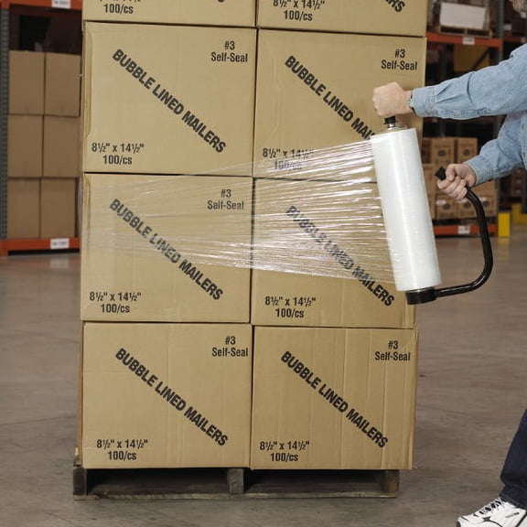 Office Depot Brand Cast Clear Hand Stretch Film, 70 Gauge, 18" x 1500', Pack Of 4