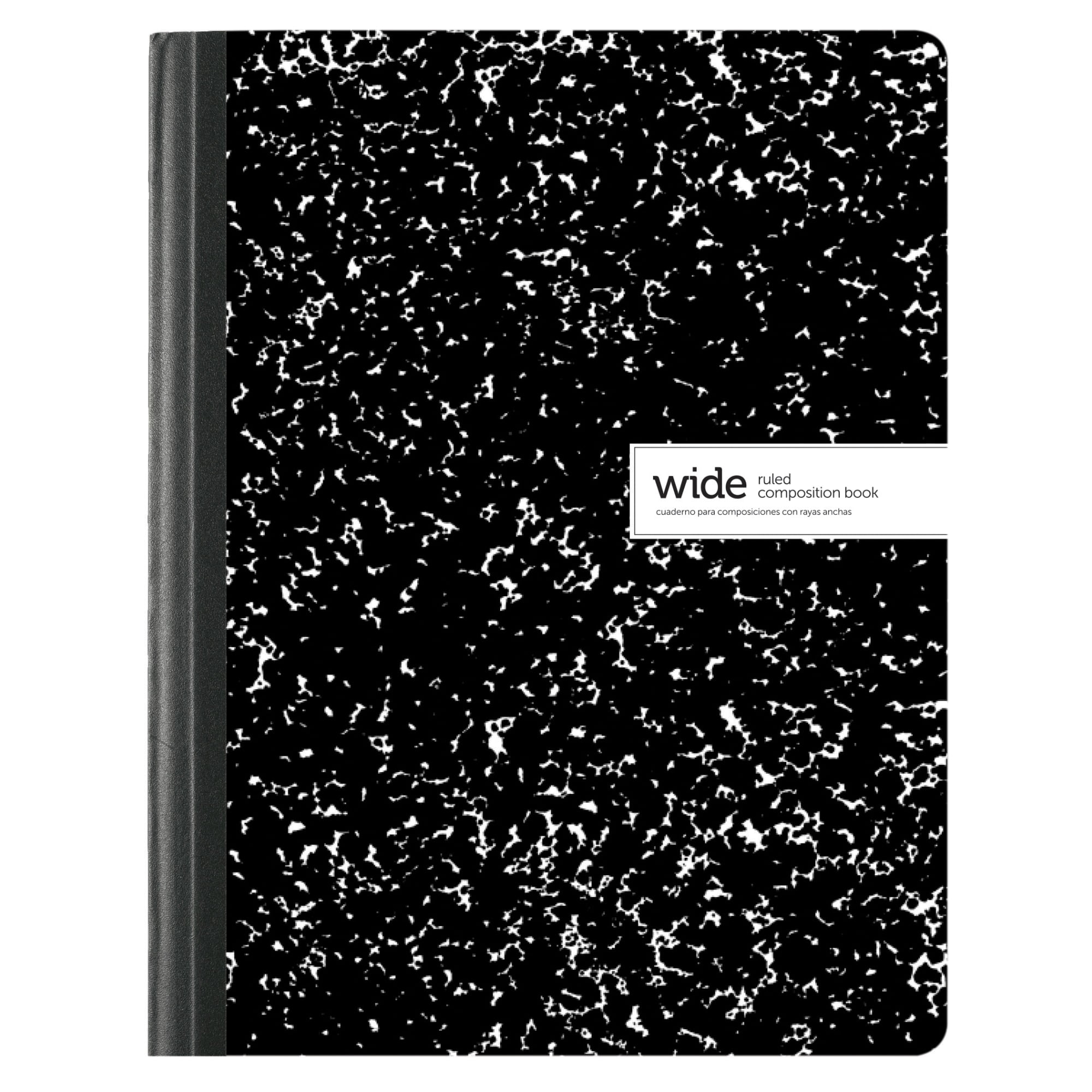 Office Depot Brand Composition Books, 7-1/2" x 9-3/4", Wide Ruled, 100 Sheets, Black/White, Pack Of 12 Notebooks