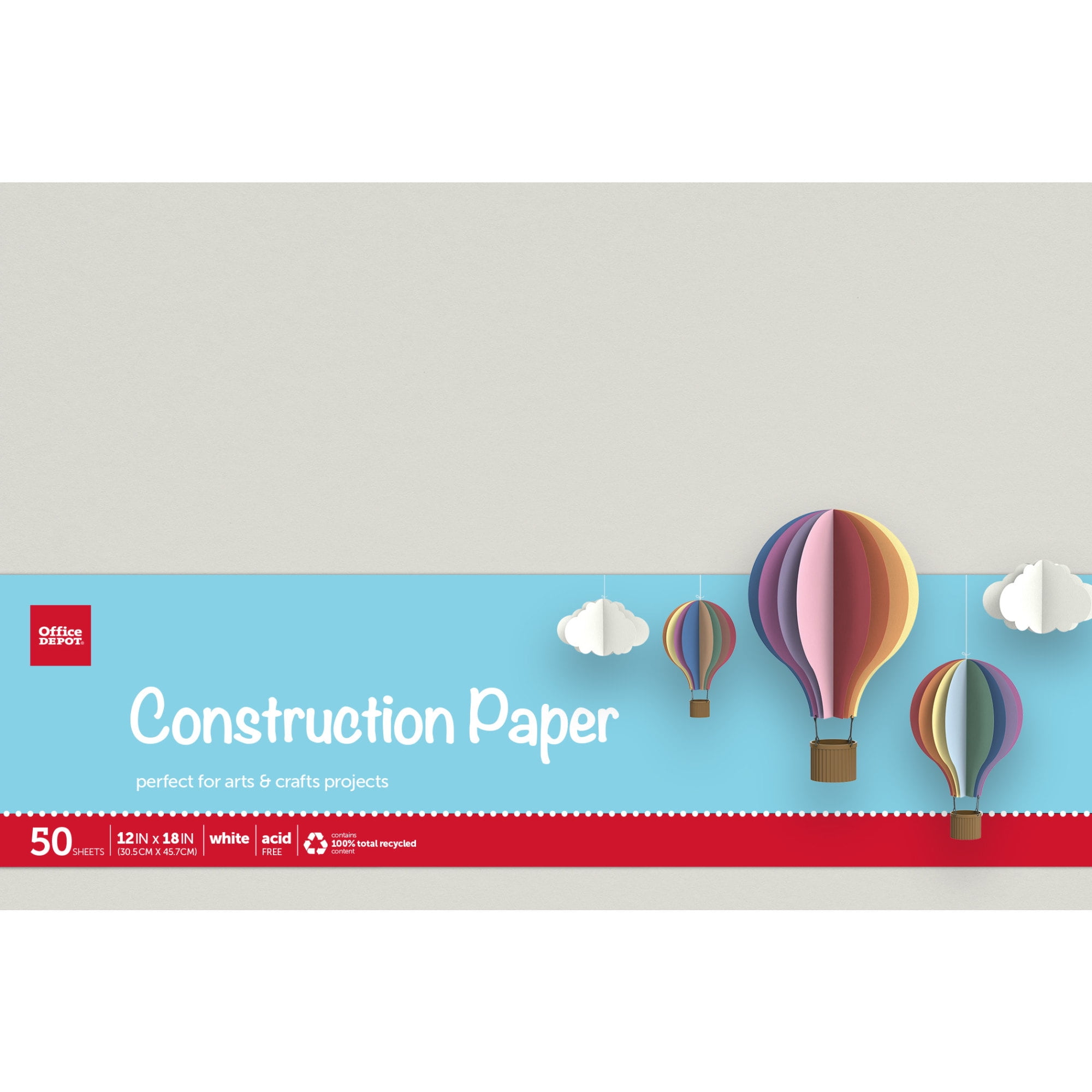 SunWorks Construction Paper 12 x 18 Gray Pack Of 50 - Office Depot
