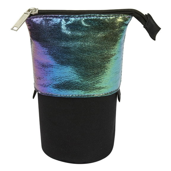 Office Depot Brand Convertible Pencil Pouch, 7-1/2" x 5", Black/Rainbow