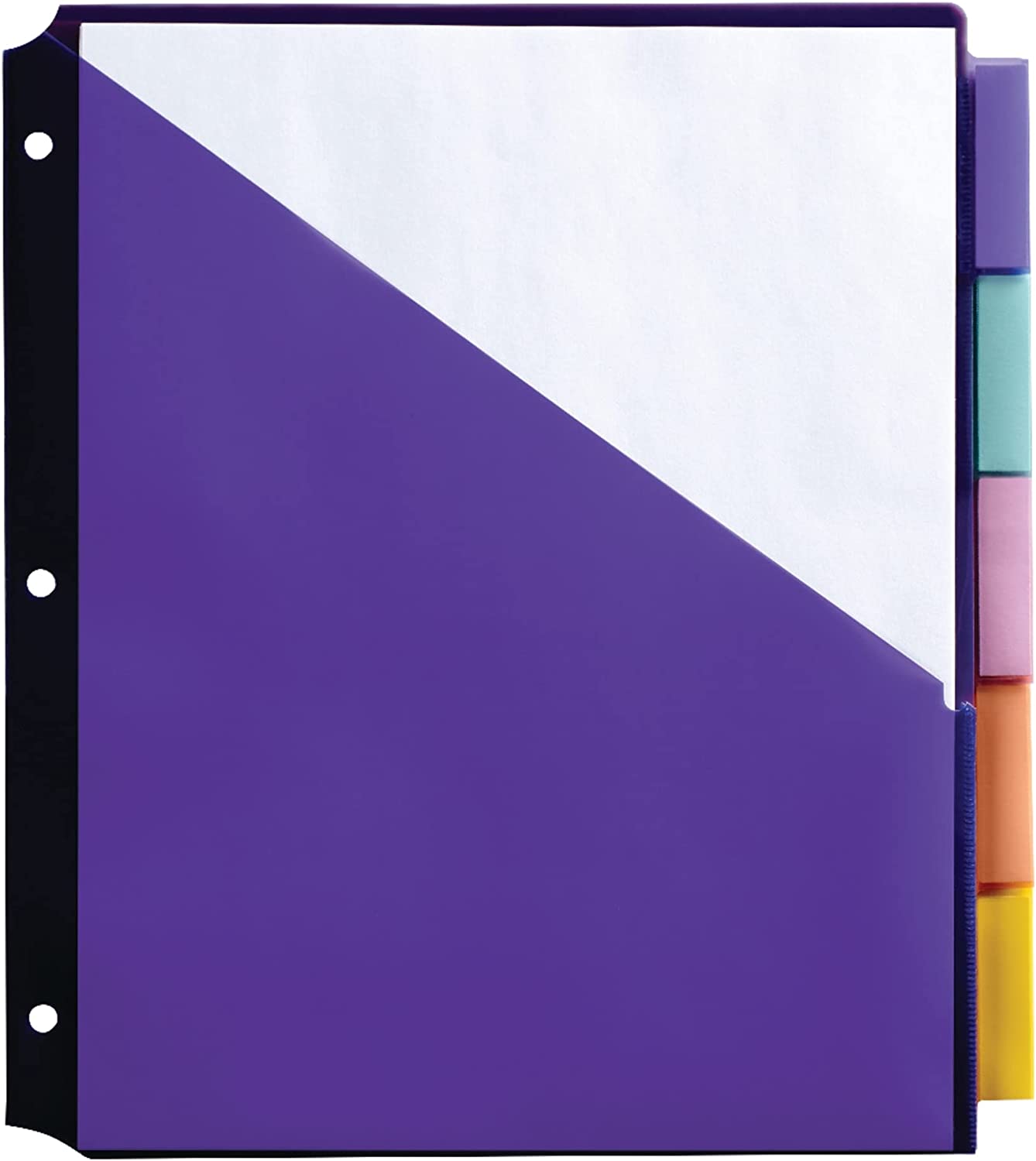 Office Depot® Brand Double Pocket Insertable Plastic Divider, 5Tab, 9