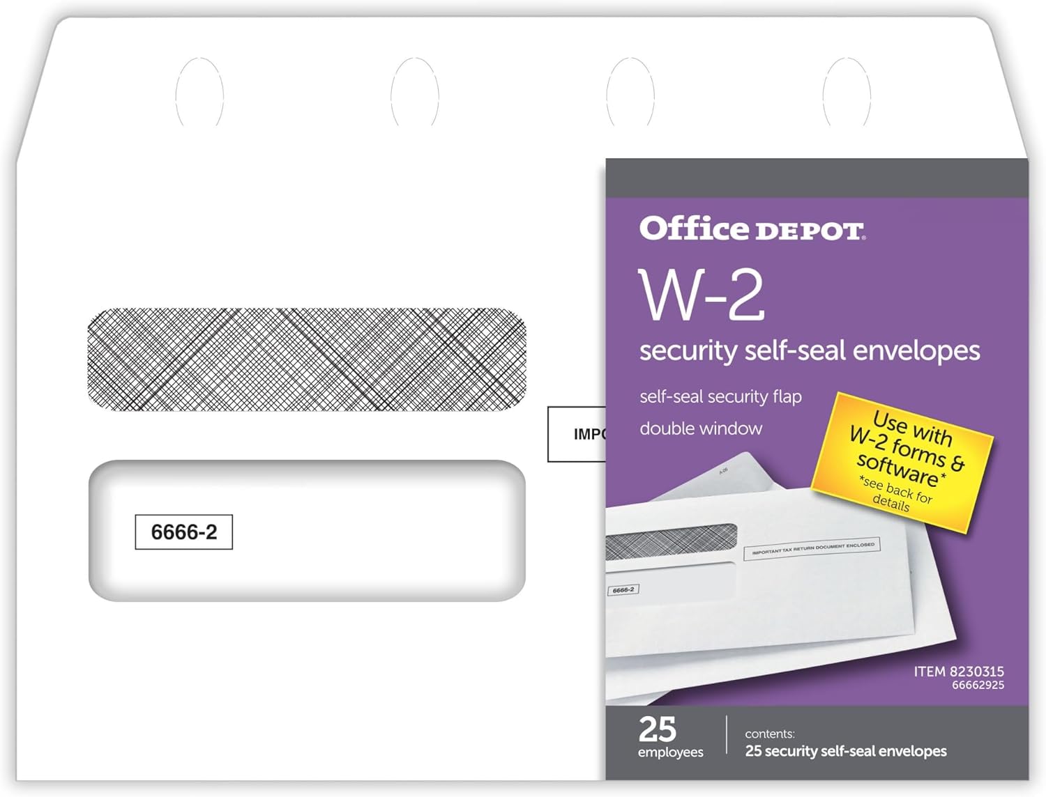 Office Depot® Brand DoubleWindow SelfSeal Envelopes for W2 Tax Forms