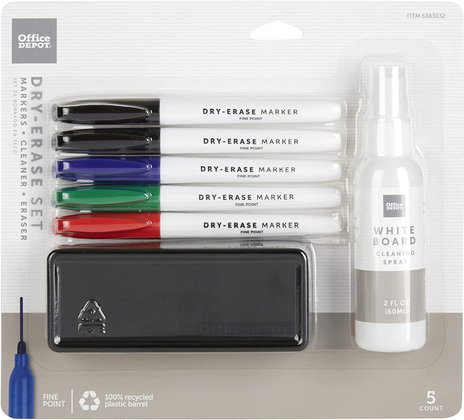 Office Depot® Brand DryErase Marker Set, Fine Point, 100 Recycled