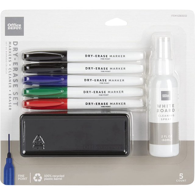 Office Depot® Brand DryErase Marker Set, Fine Point, 100 Recycled