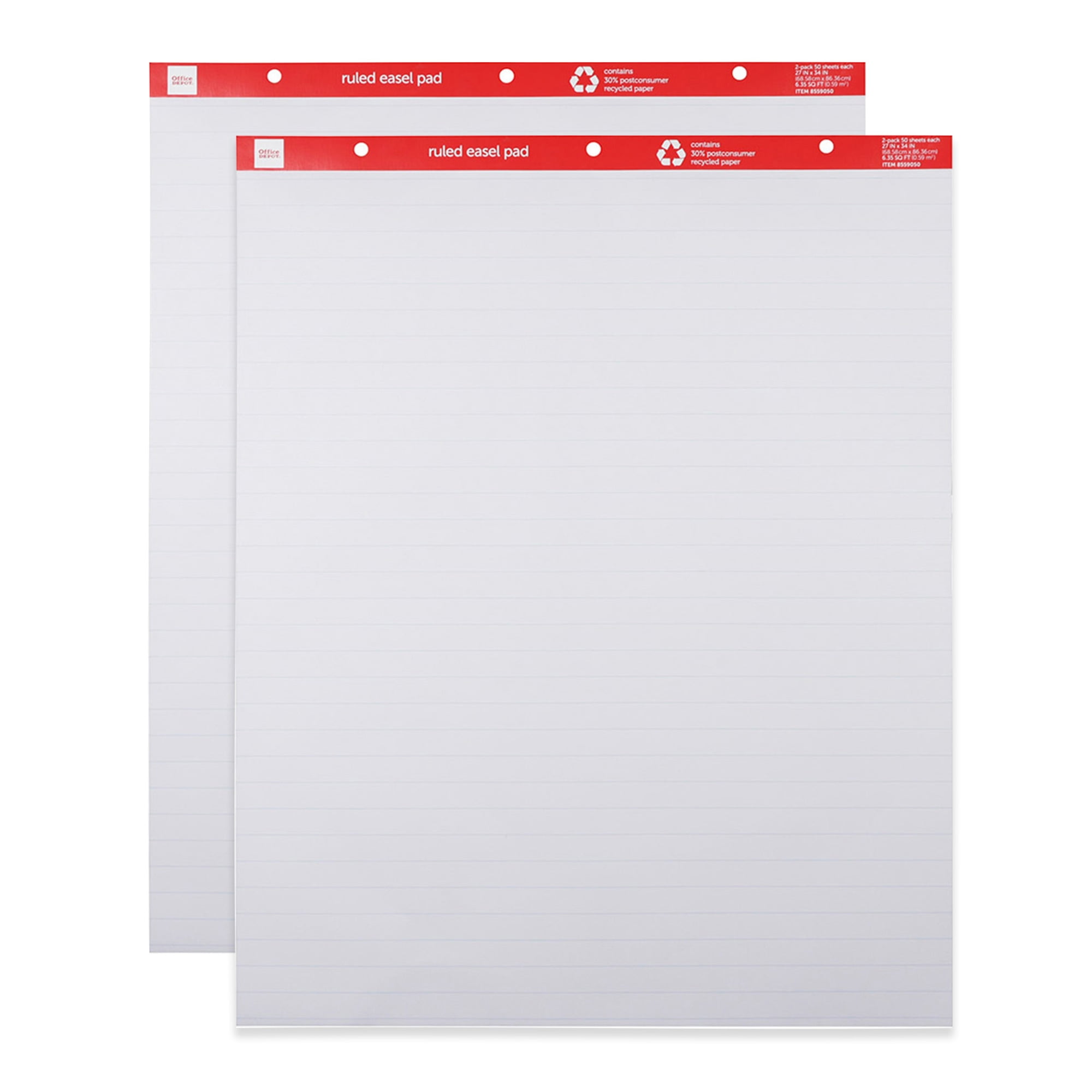Staples Stickies Easel Pads 25 x 30 White 30 Sheets/Pad 2 Pads