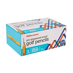 Office Depot Brand Golf Pencils, Medium Point, Yellow, Pack Of 144