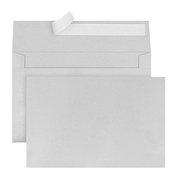 Office Depot Brand Greeting Card Envelopes, A9, Clean Seal, Silver Pearl, Box Of 25