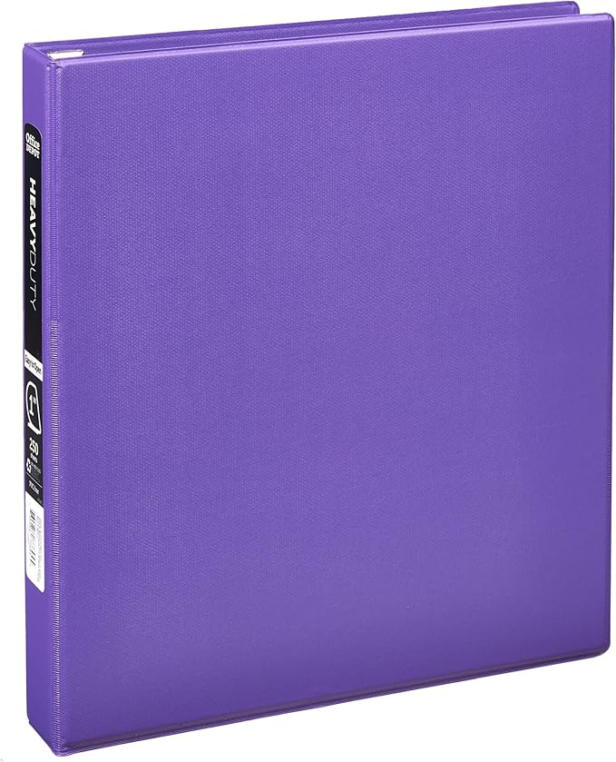 Office Depot® Brand HeavyDuty DRing Binder, 1" Rings, 59 Recycled