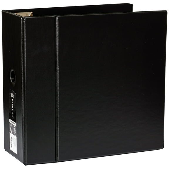Office Depot Brand Heavy-Duty D-Ring Binder, 5" Rings, 59% Recycled, Black