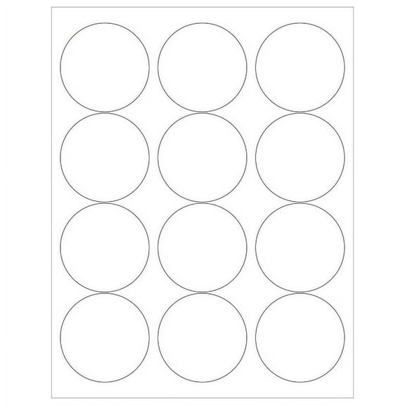 Office Depot® Brand Inkjet/Laser Labels, LL146, Round, 2 1/2", White, Case Of 1,200