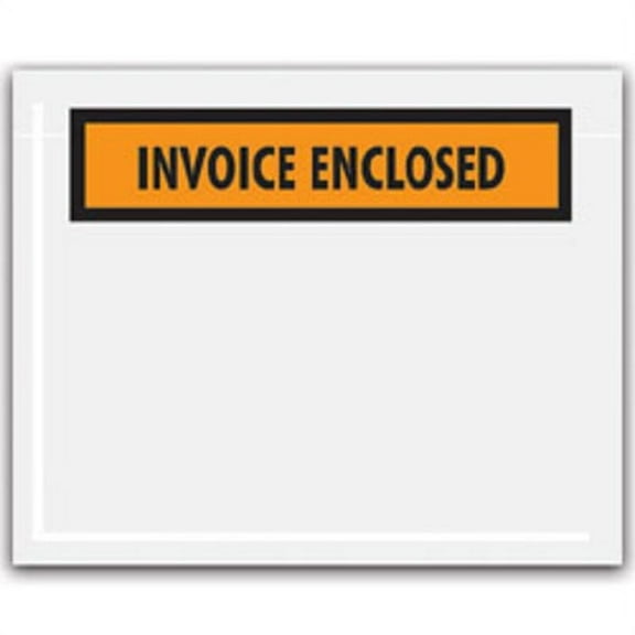 Office Depot Brand "Invoice Enclosed" Envelopes, Panel Face, Orange, 4 1/2" x 5 1/2" Pack Of 1,000