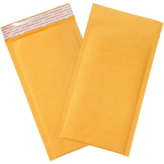 Office Depot Brand Kraft Self-Seal Bubble Mailers, #00, 5" x 10", Pack Of 250
