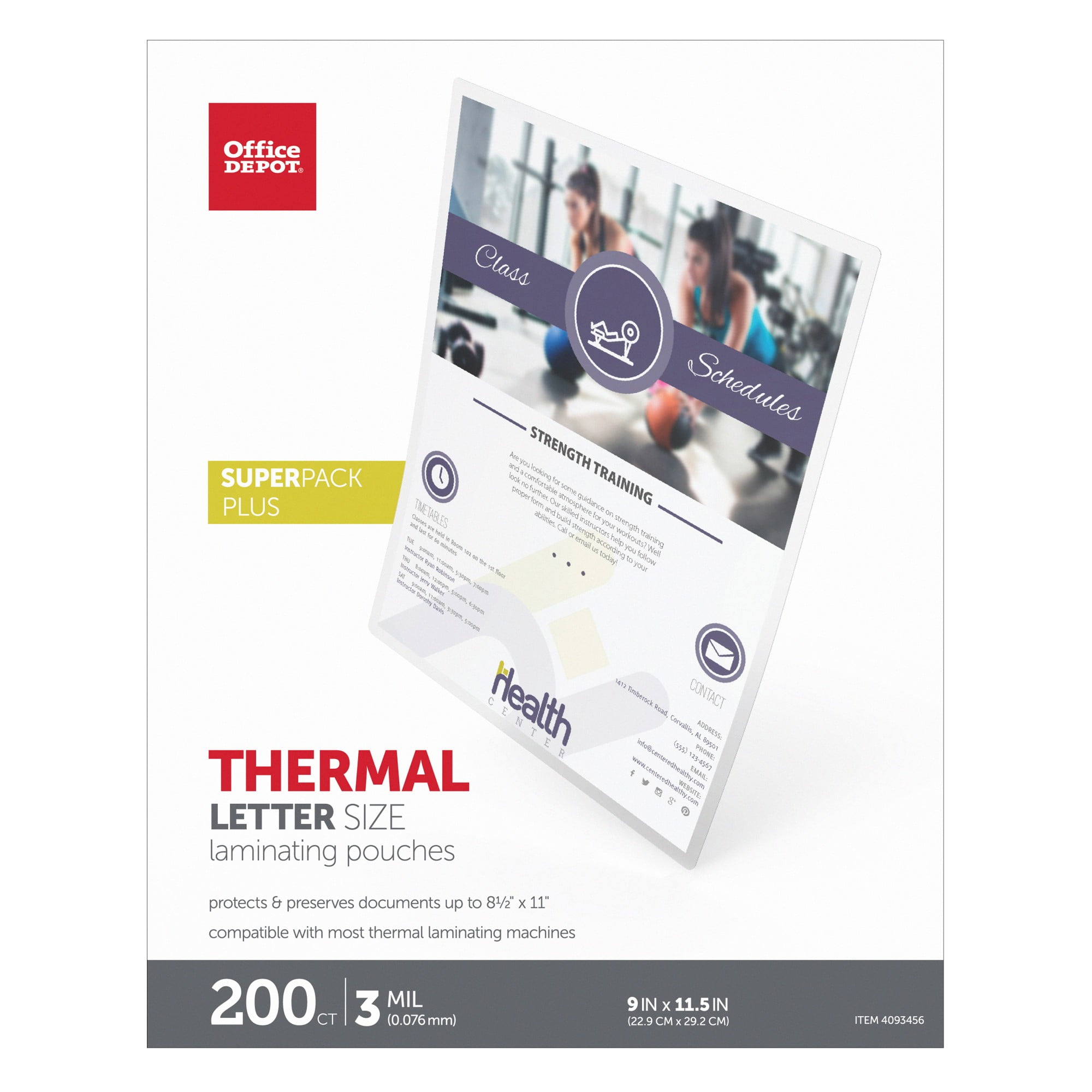 Office Depot® Brand Laminating Pouches, Letter Size, 9" x 11-1/2", Pack Of 200 Pouches