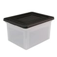 thumbnail image 1 of Office Depot® Brand Letter And Legal File Tote, 18"L x 14 1/4"W x 10 7/8"H, Clear/Black, 1 of 7
