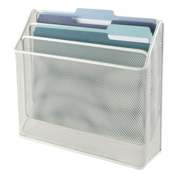 Office Depot® Brand Mesh 3-Tier Desk Organizer, 11-1/2"H x 12-5/8"W x 3-1/2"D, White
