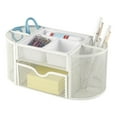 thumbnail image 1 of Office Depot® Brand Mesh Oval Desk Organizer, 4-1/8"H x 9-1/4"W x 4-1/3"D, White, 1 of 2