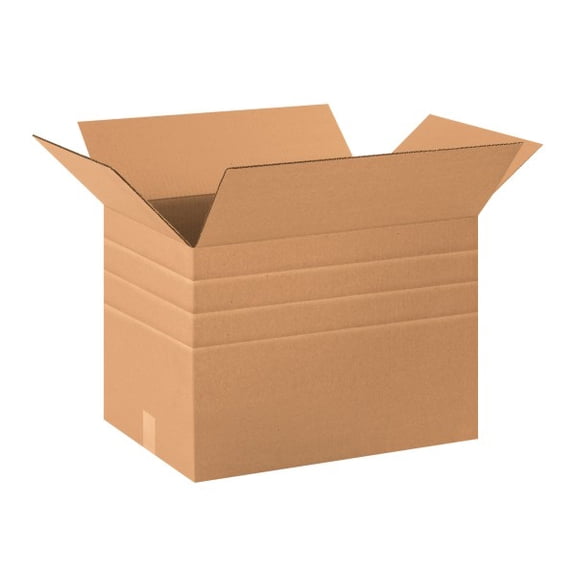 Office Depot Brand Multi-Depth Corrugated Cartons, 20" x 14" x 14", Scored 12", 10", 8", Kraft, Pack Of 15