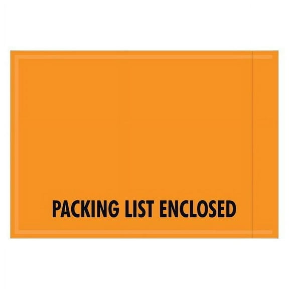 Office Depot® Brand "Packing List Enclosed" Envelopes, Full Face , 4 1/2" x 6", Fluorescent Orange, Pack Of 1,000
