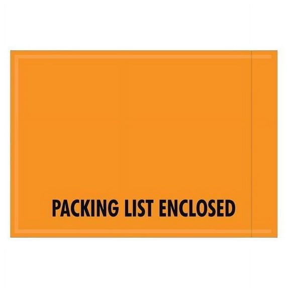 Office Depot® Brand "Packing List Enclosed" Envelopes, Full Face , 4 1/2" x 6", Fluorescent Orange, Pack Of 1,000