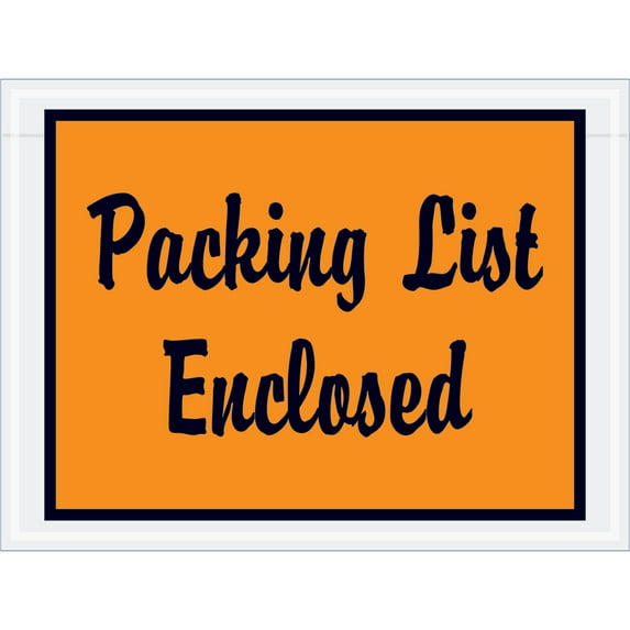 Office Depot® Brand "Packing List Enclosed" Envelopes, Full Face, 4 1/2" x 6", Orange, Pack Of 1,000
