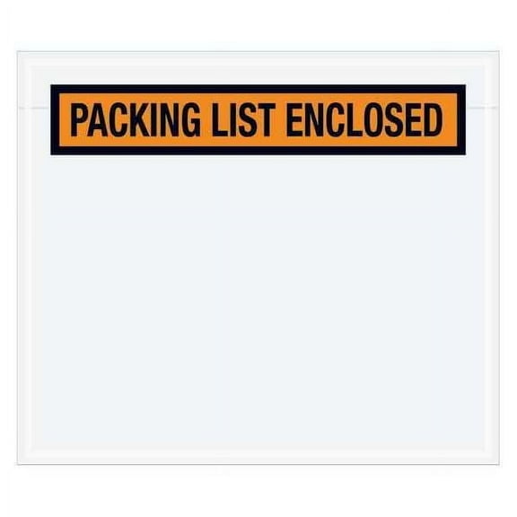 Office Depot Brand "Packing List Enclosed" Envelopes, Panel Face, 7" x 6", Orange, Pack Of 1,000