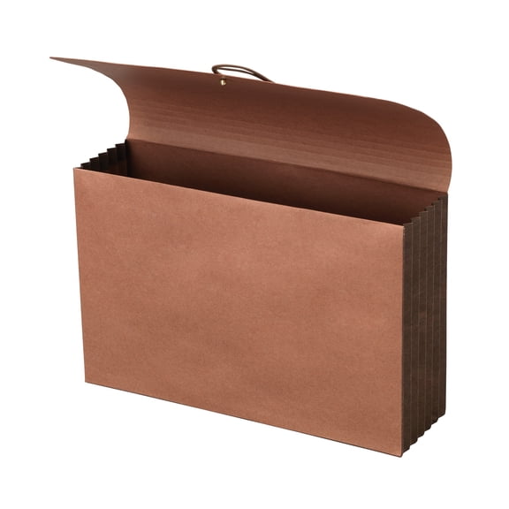 Office Depot Brand Paper Extra-Wide Expanding Wallets With Flap, 1 Pocket, Expansion 5-1/4", 8 1/2" x 14", Legal, Brown, Pack of 2