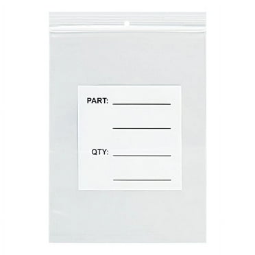 Office Depot® Brand Parts Bags With Hang Holes, 4" x 6", Clear/White, Case Of 1,000