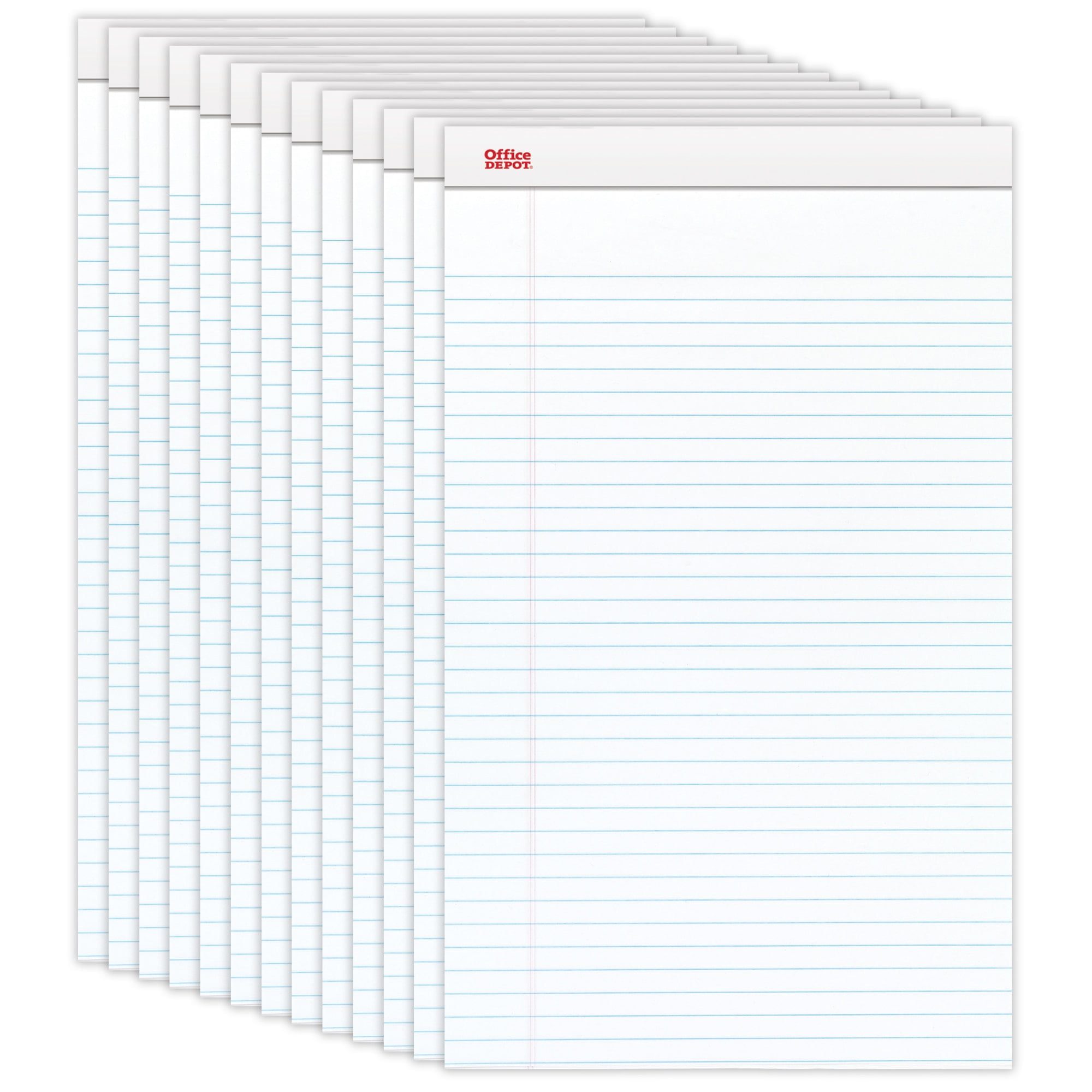 Office Depot Brand Perforated Writing Pads, 8 1/2"""" x 14"""", Legal Ruled, 50 Sheets, Whi