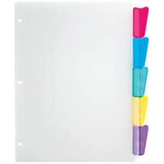 Office Depot Brand Plastic Dividers with Insertable Rounded Tabs
