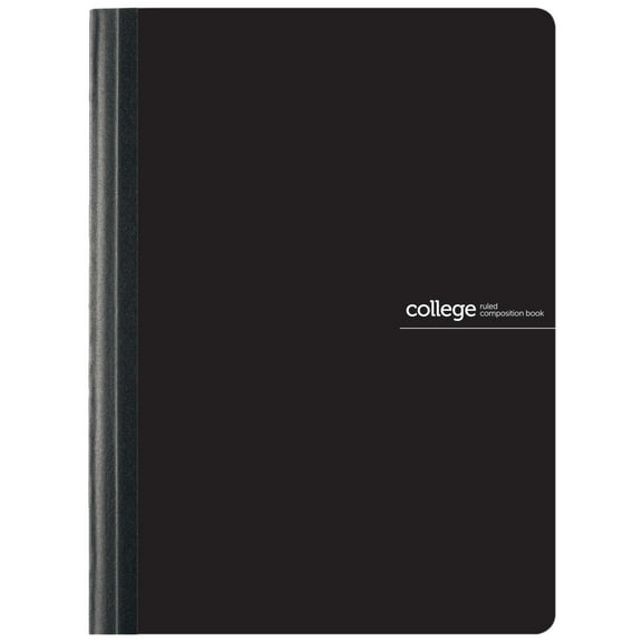 Office Depot Brand Poly Composition Book, 7 1/2" x 9 3/4", College Ruled, 160 Pages (80 Sheets), Black