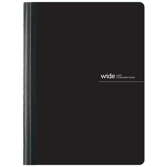 Office Depot® Brand Poly Composition Book, 7 1/2" x 9 3/4", Wide Ruled, 160 Pages (80 Sheets), Black