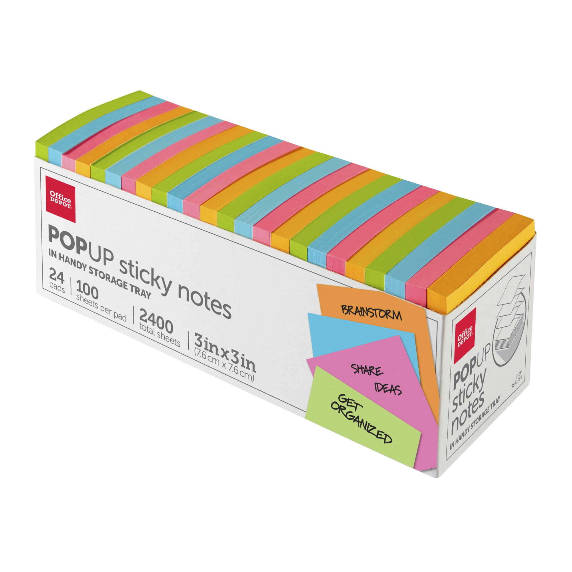 Profet Tahiti Spille computerspil Office Depot® Brand Pop Up Sticky Notes, With Storage Tray, 3" x 3",  Assorted Vivid Colors, 100 Sheets Per Pad, Pack Of 24 Pads - Walmart.com