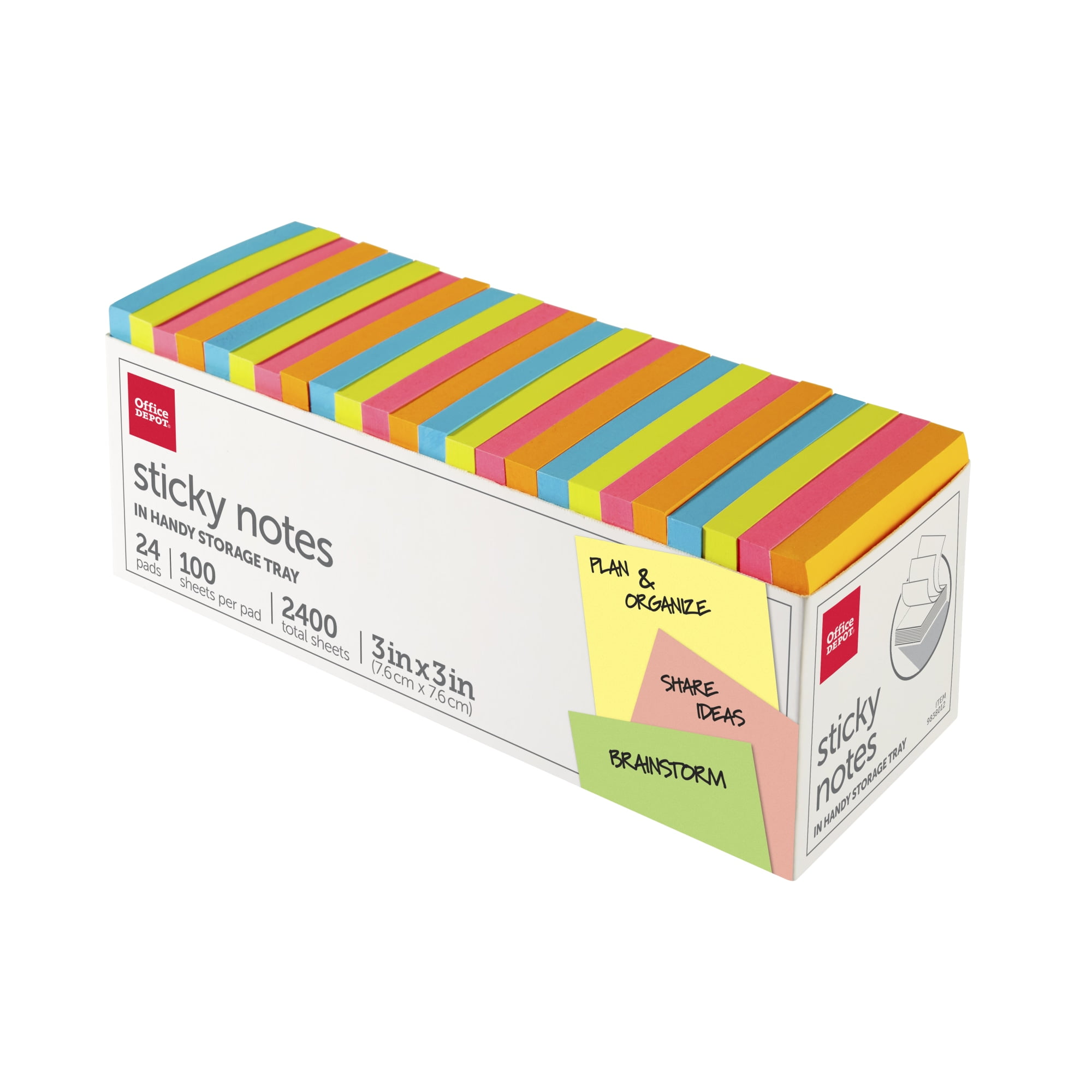 Office Depot® Brand Neon Sticky Notes, 3