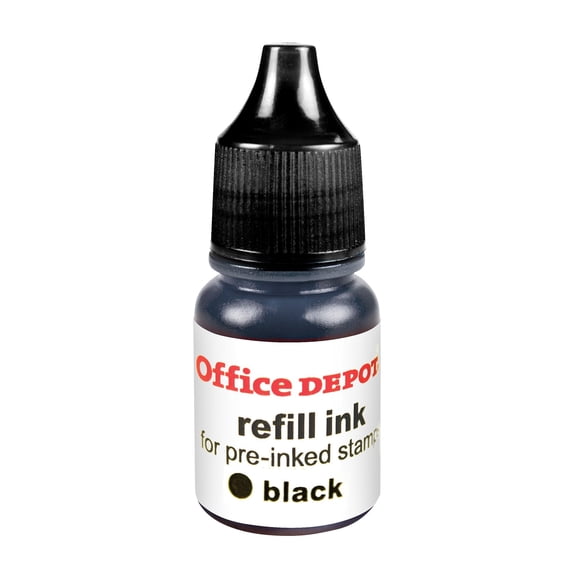 Office Depot® Brand Pre-Ink Refill Ink, Black, Pack Of 2