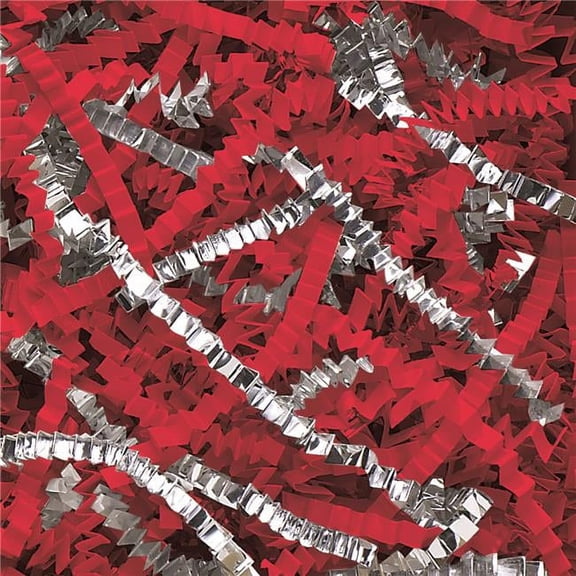 Office Depot® Brand PreciousMetal™ Crinkle Paper Blend, Red/Silver Metallic, 10-Lb Case