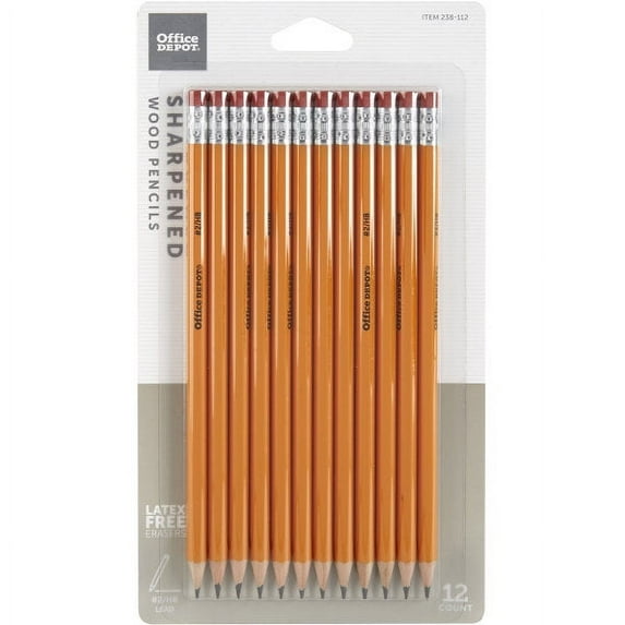 Office Depot® Brand Presharpened Pencils, #2 Medium Soft Lead, Yellow, Pack Of 12