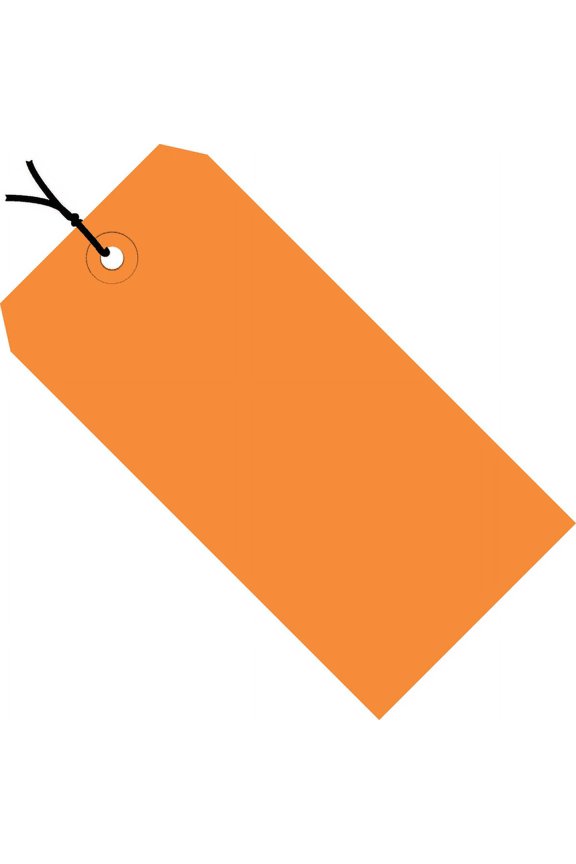 Brand Prestrung Shipping Tags, 8" x 4", Orange, Case Of 500