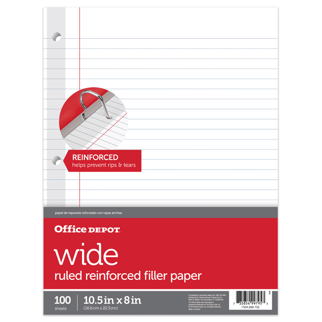 Office Depot® Brand Reinforced Filler Paper, 8