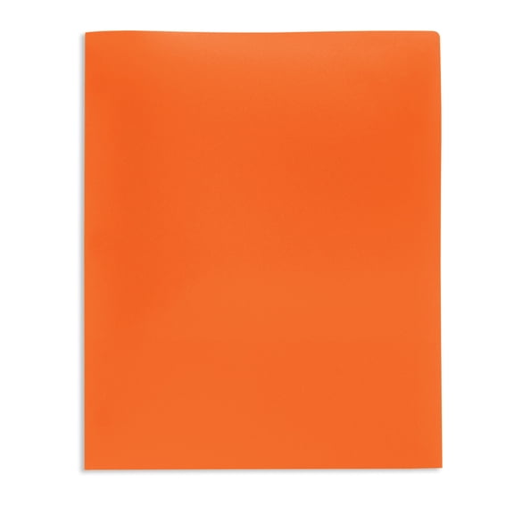 Office Depot Brand School-Grade 2-Pocket Poly Folder, Letter Size, Orange