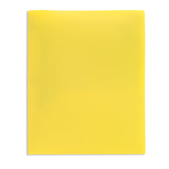 Office Depot Brand School-Grade 2-Pocket Poly Folder, Letter Size, Yellow