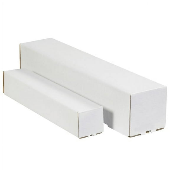 Office Depot Brand Square Mailing Tubes, 2"H x 2"W x 37"D, White, Pack Of 50