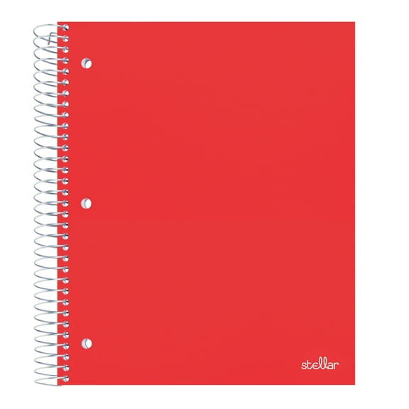 Office Depot Brand Stellar Poly Notebook, 8 1/2" x 11", 3 Subject, College Ruled, 300 Pages (150 Sheets), Red