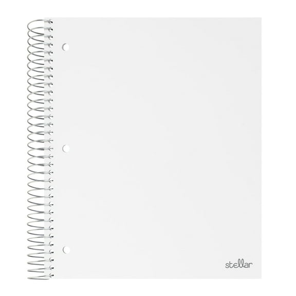 Office Depot Brand Stellar Poly Notebook, 8 1/2" x 11", 3 Subject, College Ruled, 300 Pages (150 Sheets), White