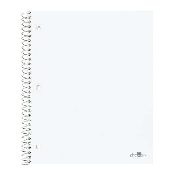 Office Depot Brand Stellar Poly Notebook, 8" x 10 1/2", Wide Ruled, 200 Pages (100 Sheets), White