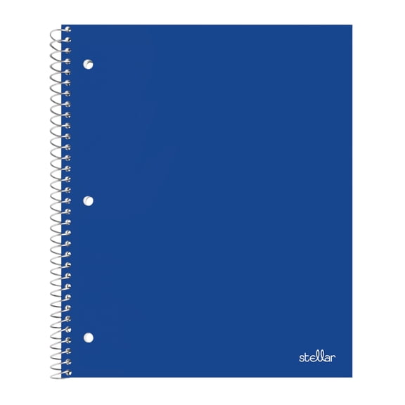 Office Depot Brand Stellar Poly Notebook, 8" x 11", 1 Subject, College Ruled, 200 Pages (100 Sheets), Blue