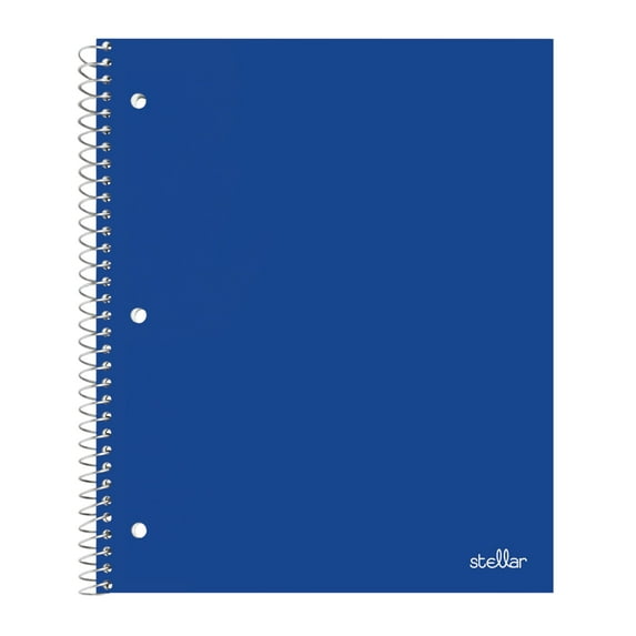 Office Depot® Brand Stellar Poly Notebook, 8" x 11", 1 Subject, College Ruled, 200 Pages (100 Sheets), Blue