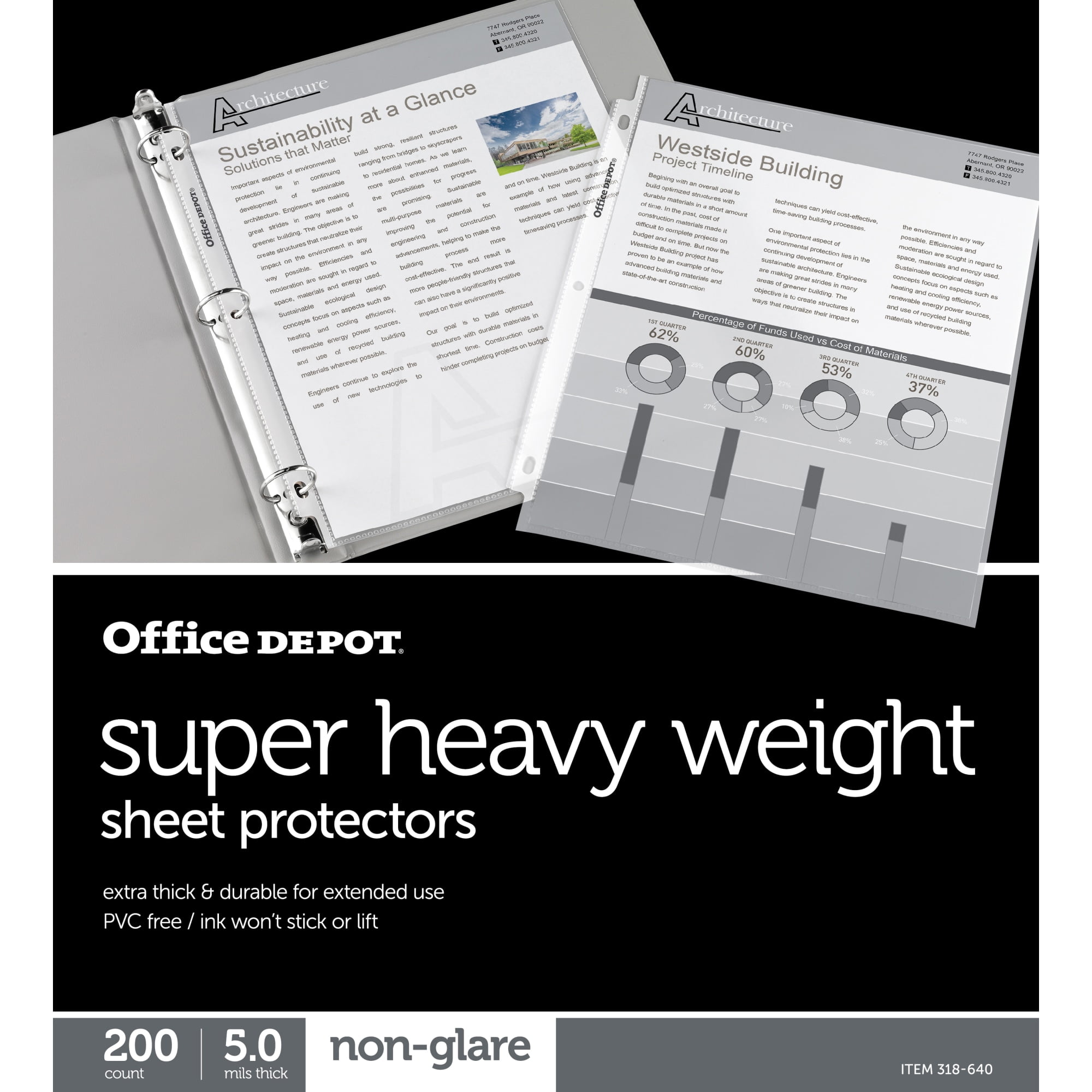 Office Depot® Brand Super Heavyweight Sheet Protectors, 8-1/2