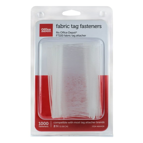 Office Depot Brand Tag Fasteners, 2" , White, Pack Of 1,000 Fasteners