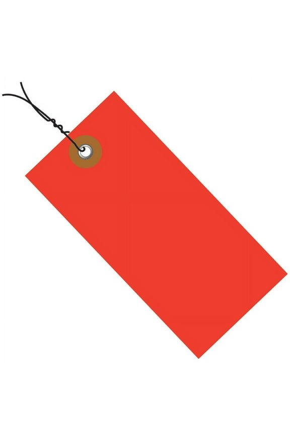 Brand Tyvek Prewired Shipping Tags, 2 3/4" x 1 3/8", Red, Pack Of 100