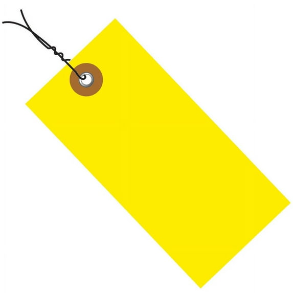 Office Depot® Brand Tyvek® Prewired Shipping Tags, 2 3/4" x 1 3/8", Yellow, Pack Of 100